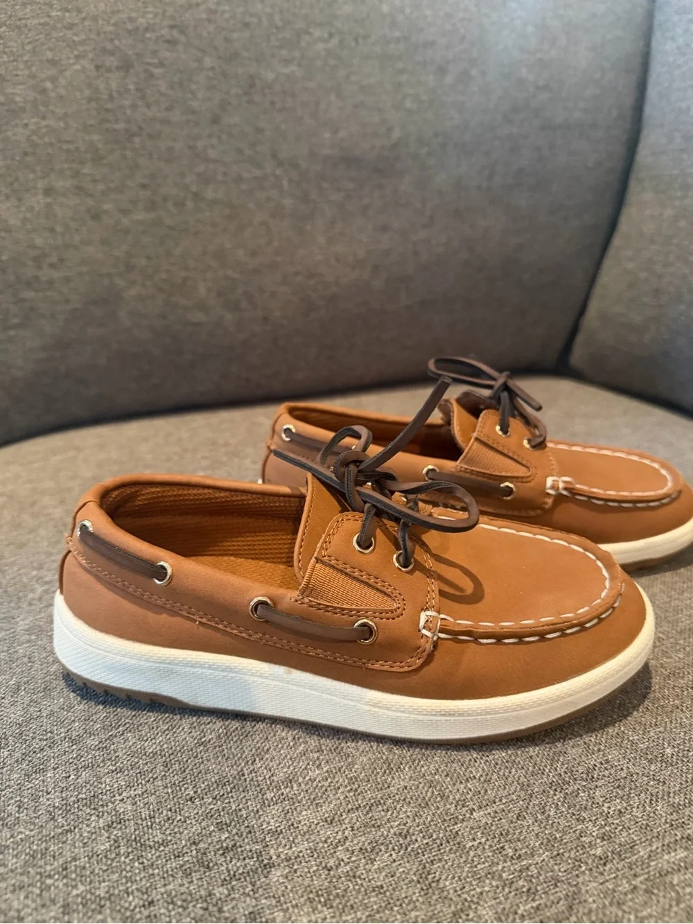Sonoma Kids Moccasins in Chestnut Brown with White Soles